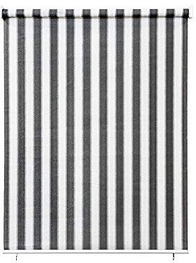 paramondo Außenrollo Senkrechtmarkise Sonnenschutz Sichtschutz für Balkon Terrasse, Freihängend, Reiß- & Wetterfest, Pflegeleicht, 240 x 140 cm (BXH) grau-weiß