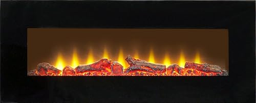 Sureflame WM-9331 Electric Wall Mounted Fire with Remote in Black, 42 Inch, LED Flame Effect, Programmable Timer & Thermostat