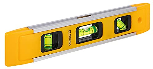 230 mm 9,0 Zoll Wasserwaage, Kunststoff Bubble Level Lineal, Magnetische Torpedo Level, Heavy Duty DIY Builder Tool, 45 ° 90 ° 180 ° Blasen, Gelb