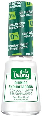 Valmy Chemischer Nagelhärter mit Knoblauch und Zitrone, Formaldehydfrei, aufhellende und härtende Nagellack-Behandlung, 14 ml (1 Einheit)