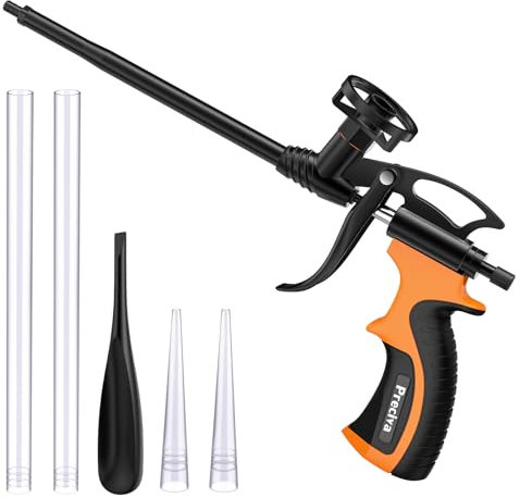 Schaumpistole, Preciva Bauschaumpistole Bauschaum Pistole PU Schaumpistole Expanding Foam Gun Dosierpistole aus Metall (orange)