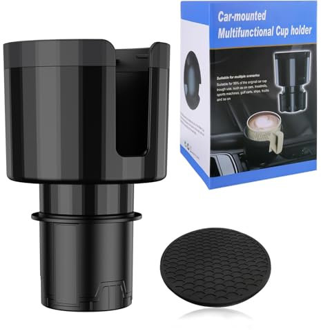 Auto Getränkehalter Becherhalter Universeller Auto Cup Halter Expander Adapter Fahrzeug montiert Verstellbare Basis & Untersetzer Wasser Cup Auto Zubehör für Flasche Drink Halter max. Ø105mm