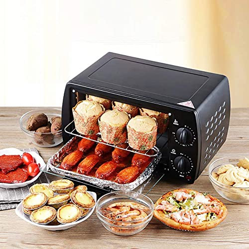 Mini Oven Electric Oven Cooking Grill, Bake, Toast Grill Toaster Oven with 60 Mins Timer and Double Glass Door Easy to Clean (Size : 220V European standard)