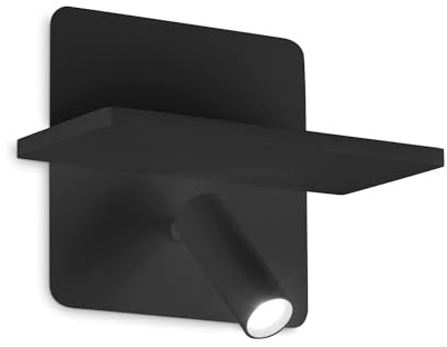 Ideal Lux PIANO 2-flammiges LED-Leselicht Schwarz, eingebauter Schalter, 3000 K, nicht dimmbar