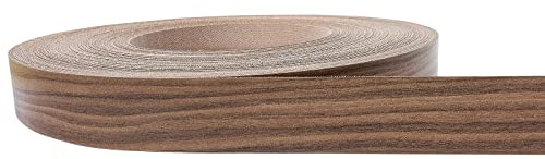Kantenumleimer 40mm x 10m | Melamin Kantenband mit Schmelzkleber für stabile Möbelkanten | Umleimer für Schutz und dekorativen Abschluss von Möbelplatten | Furnierband zum Aufbügeln | Nussbaum