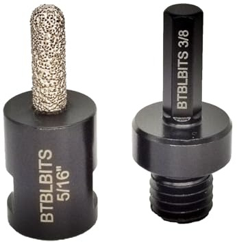 BTBLBITS Diamond Mortar Raking Bit 5/16 x 1 Router Bits with 5/8-11 Thread Plus 3/8 Hex Shank Adapter for Tuck Pointing Granite Marble Masonry Brick Stone Removal