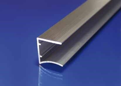 Alu - Abschlussprofil 980 mm Alu - Kantenschutz ohne Tropfkante für Stegplatten 16 mm - Alu - U - Abschlussprofil für oberen Abschluß der Stegplatte