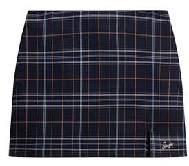 Superdry Damen Minirock mit Karomuster Blau/ Gelb Kariert 42