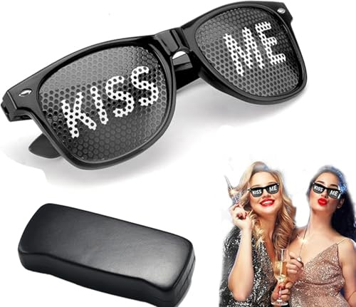 KZXCVS Kiss Me Brille Lustige Partybrille für Weihnachten, Halloween, Geburtstag & Karneval – Scherzbrille, Party Sonnenbrille, Malle Accessoires, Futuristische Kostümbrille mit Spaßfaktor
