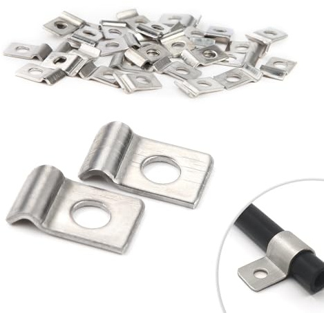 30 Stück Kabelschellen Metall Rohrschellen 2mm Befestigungsschelle V2A Edelstahl 304 Einzelloch U-Rohrschellen Rohrbefestigung für Ø 2-3mm Kabel Wasserrohre Unterputz Installation