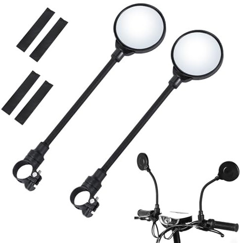 JLNGTHONG 2 Stück Fahrradspiegel, 360° Einstellbar und Drehbar Rückspiegel, Fahrrad Spiegel Links Recht, Sicherer Mirror für 22-32mm Lenker, Spiegel für Mountainbikes, Rennräder, Roller