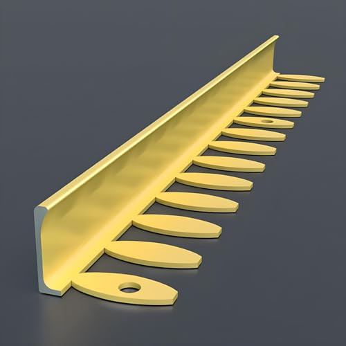 Raouoae Biegbares Abschlussprofil L-Form Treppenkantenprofil Aluminium Eloxiert 125cm 2 Stück Flexibel Fliesenschiene Ideale Lösung Für Übergänge(Gold)