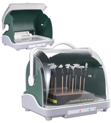 Cabine de séchage de peinture pour modèles, cabine de pulvérisation d'aérographe électrique 120 W avec air froid/chaud et couvercle anti-poussière, déshydrateur de peinture pour modèles, cabine de s