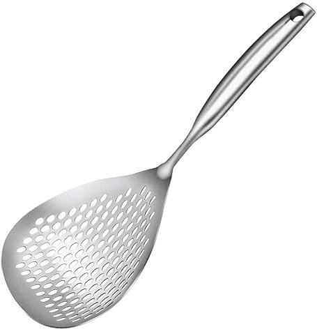 Colador Espumadera Cuchara Ranurada Inoxidable, Colador de espumadera de acero inoxidable 304, cucharón ranurado, freidora de malla, cuchara for freír aceite, colador, cuchara de cocina, herramientas