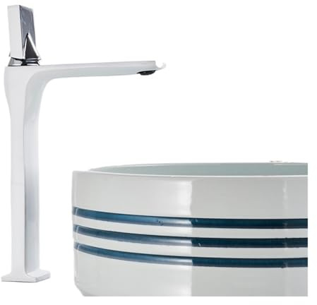 Rubinetto alto in ottone per lavabo da bagno, miscelatore quadrato da appoggio, monocomando, acqua calda e fredda, finitura in bronzo lucidato a olio, rubinetto moderno per bagni eleganti