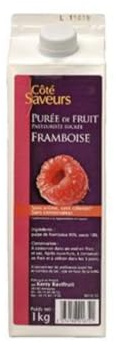 Cote Saveurs Purée de Litchi, Fraise, Framboise, Griotte, Myrtille 1kg/Boite - Livraison Gratuite France (1 boite, Framboise)