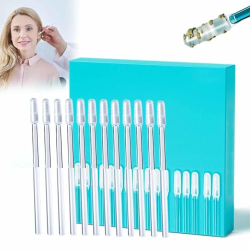 Earwax Removal Adhesive Swabs,24 Pcs Upgrade Sticky Ear Cleaning Stick,Reusable Ear Wax Removal Tools with Dust Cover Packaging,Cotonetes para Limpiar Oidos for Kids and Adults(L)