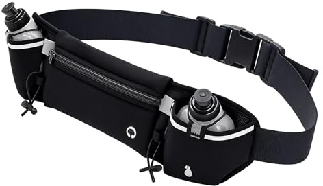 Laufband mit Wasserflasche, verstellbar 2,29-4,92 Zoll, neutrale Gürteltasche für Smartphones, Jogging, Fußball, Wandern