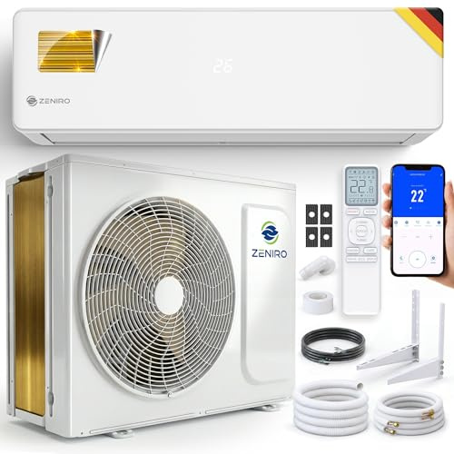 ZENIRO Klimaanlage Set Split - mit WiFi/App Funktion Klimagerät Kühlen A++/ Heizen A+ 3,5kW 12000 BTU Sehr Leise, Kältemittel R32 - Fernbedienung, Timerfunktion - Inkl. Montagematerial