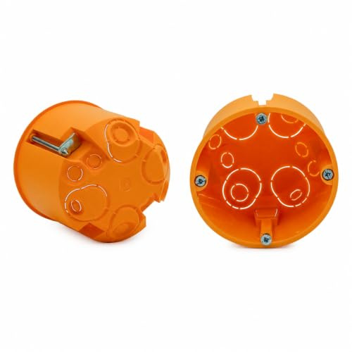 O4L Hohlwanddose Ø68x61 mm Orange 25 Stück – Gerätedose Trockenbau & Gipskarton – Unterputzdose für Steckdosen & Lichtschalter – Hohlwand Gerätedosen – Elektro Installationsdose
