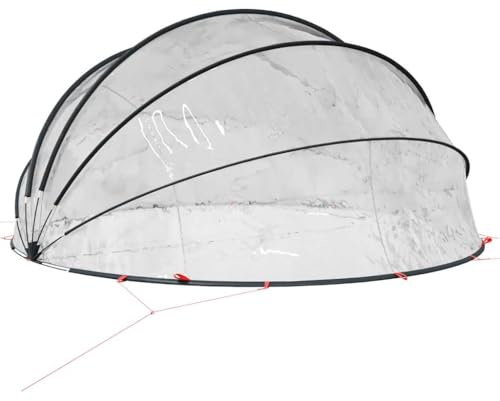 Dôme de Piscine, Dôme de Protection Tente Abri de Piscine Hors Sol Transparent 472 x 460 x 229 cm PVC