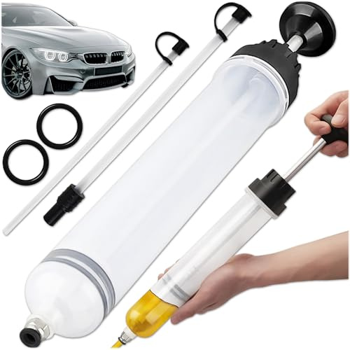 KRUMAD Ölabsaugspritze 500ml, Ölabsaugpistole, Handpumpe, Flüssigkeitsabsauger und Füllpumpe, Ölspritze, Universelle Absaugpumpe für Getriebeöl, Bremsflüssigkeit, Kühlflüssigkeit, Motoröl & Wasser