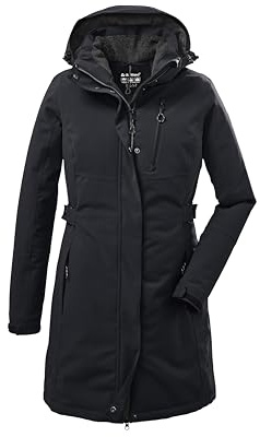 Killtec Damen Parka Funktionsparka mit abzippbarer Kapuze KOW 165 WMN PRK wasserdicht, Winddicht, atmungsaktiv 00200-schwarz 36