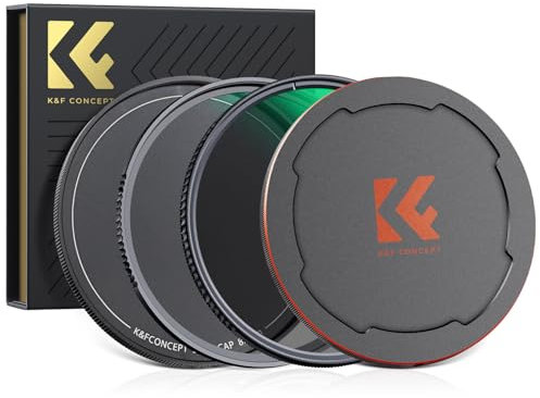 K&F CONCEPT Filter Set,Nano X-Serie Polfilter(CPL Filter),MCUV Filter,2 Objektivdeckel& Aufbewahrungstasche,28 Schichten Antireflektierende Nanobeschichtung,HD,Wasserdicht,Kratzfest-82mm