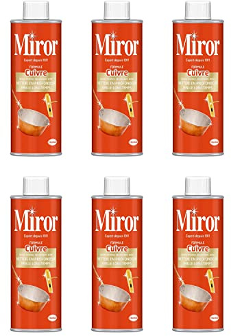 MIROR Set med 6 metallrengöringsmedel (250 ml) - kopparformel - rengör koppar, mässing, brons, aluminium och stål