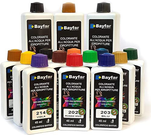 Bayfar, Gruppo Sammarro Colorante per pittura all'acqua idropittura universale per interni esterni - 45 ml (Verde Scuro)