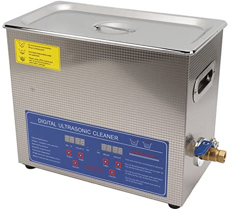 Vinyl-Schallplattenreiniger, Vinyl-Schallplatten-Waschmaschinenfest, 6 l, 40 kHz, 3 Vibrationsköpfe, Edelstahl, für Bürobedarf für Elektronik (UK-Stecker 220–40 V)