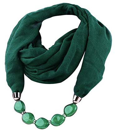Damen Tücher Halskette Mode Schmuck Anhänger Schals Sonnenschutz Jahrgang Böhmischen Stil Kette Quasten Schal Halskette Halstücher Bekleidung Elegant Schal Ethno Wrap Einfarbig Halstuch 180 x 48CM
