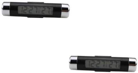 Alipis 2 Stück 2 1 Digitale Autouhr Autouhr Mit Digitaler Lcd Anzeige Uhr Praktische Autouhr Digitaluhr Digitale Zeit Autouhr Schwarz