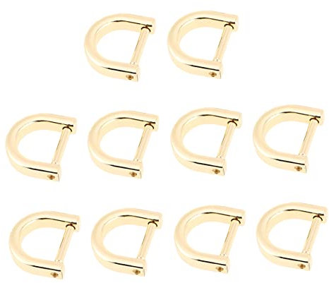 IWOWHERO 10 Stück D-Ring Schnalle für Gepäck Abnehmbare Kofferschnalle Zinklegierung Halbkreis D-Ring Leichtes Taschenzubehör
