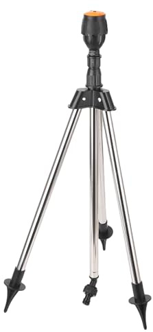 Sprinkler en Trépied Rotatif, Arroseur d'eau de Couverture à Grande sur Face à 360 Degrés avec Base de Trépied en Métal à Hauteur Réglable, Arrosage Rotatif Automatique,