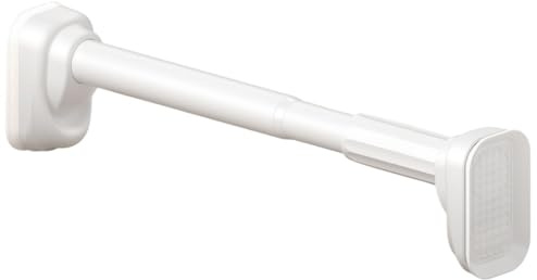 Asta per tenda regolabile senza foratura, 40500 cm, asta telescopica a tensione per tende da finestra, design a morsetto facile, colore bianco, adatta a armadi e finestre da 260350 cm.