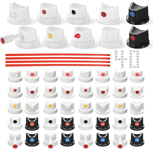 40 Pièces Buse Aerosol Noires et Blanches avec 4 Rallonge pour Bombe Aérosol Comprend 10 Tailles de Buse pulvérisateur pour Bombe Peinture Différentes pour Contrôle Précis et Faire du Graffiti DIY