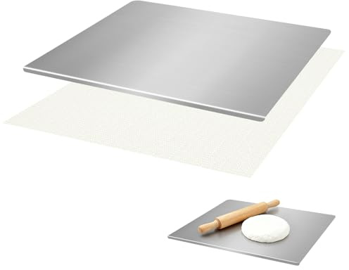 Tabla de Cortar de Acero Inoxidable, Tabla Acero Inoxidable Cocina, Tabla de Cortar de Metal Con Borde Elevado 40 X 29 cm, Apto Para Cocinas, Bares Y Restaurantes