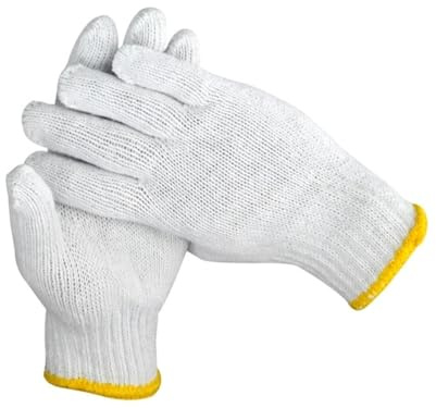 XYEHS 12 Pairs/24 Pcs 7 Gauge Polyester Cotton String Knit Safety Work Gloves, General Hand Protection for Industrial & Gardening