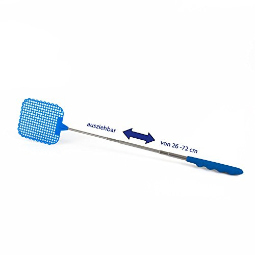 Fliegenklatsche Deluxe | mit Teleskop Griff | Länge: 26 cm bis 72 cm | 3 Stück
