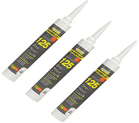 Everbuild Everflex 125 One Hour Caulk Sealant & Filler White 310ml (Various Quantities) (3)