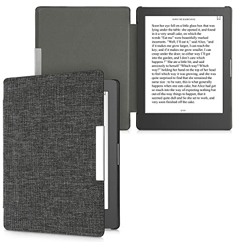 kwmobile Coque Liseuse Compatible avec Kobo Aura Edition 1 - Coque avec Rabat Magnétique en Tissu Textile pour Liseuse Électronique