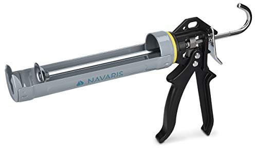 Navaris Kartuschenpresse Silikon Spritze - für 310 ml Kartusche - Metall Kartuschenpistole für Silikon Acryl Montageschaum - Silikonspritze