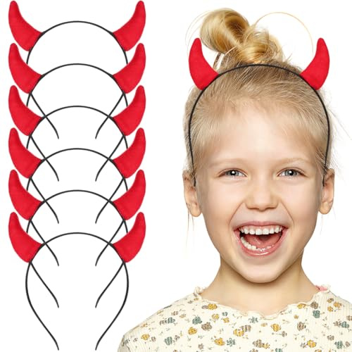 Supvox Halloween TeufelshöRner Haarreif Mit Roten Ohren Stirnband FüR KostüM Party Cosplay Und Festliche Dekoration 5.51X5.51X2.17In Teufel HöRner Haarband