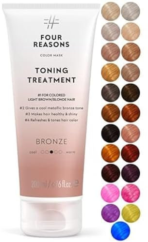 Four Reasons Haartönung Conditioner - Bronze Rot - Natürliche Spülung und Intensivtönung für Haare - Semi permanente Rote Haarfarbe - Intensive & Schonende Farben Tönung