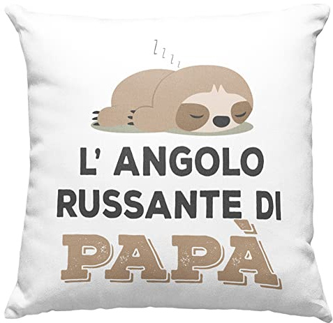 Vulfire Federa per Cuscino L'angolo russante di Papà, Regalo uomo compleanno originale Idee Regali per lui per la Festa del papà, Regalo Babbo - senza Imbottitura (Bianco, 40x40)