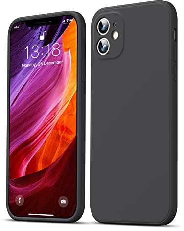 GOODVISH Hülle Kompatibel mit iPhone 11, Ultra Dünn Liquid Silicone Hülle, Kameraschutz und Bildschirmschutz, 360° Voll abgedeckte stoßfeste Handyhülle für iPhone 11 6,1 Zoll, Schwarz