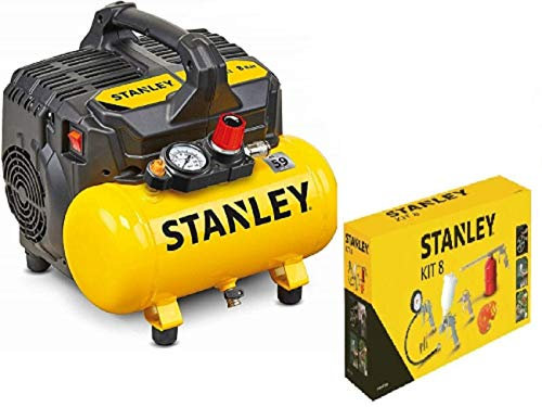 STANLEY DST 100/8/6 - Compressore Silenzioso (59dB) + KIT 8 STANLEY