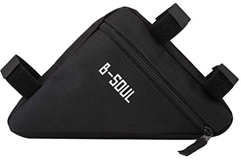 Pwshymi Fahrraddreieck Rahmentasche Fahrradrahmen Packtasche Handytasche Fahrrad Front Top Tube Touchscreen Satteltasche für Telefon Bargeld(Schwarz)