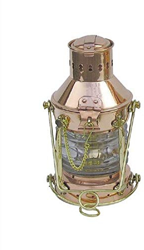 Ankerlampe Kupfer/Messing Schiffslampe 24cm Petroleumbrenner Laterne Lampe